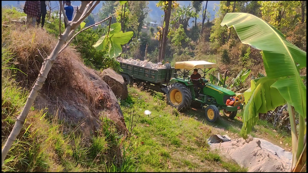 off road tractor draving in nepal | john deere tractor power | tractor vlog in nepal | nepali vlog
