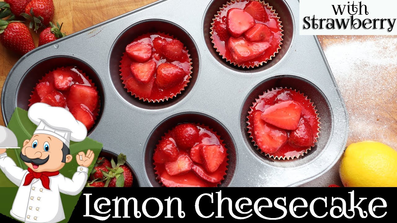 Lemon Cheese Cupcake with Strawberry | Cheesecake Recipe