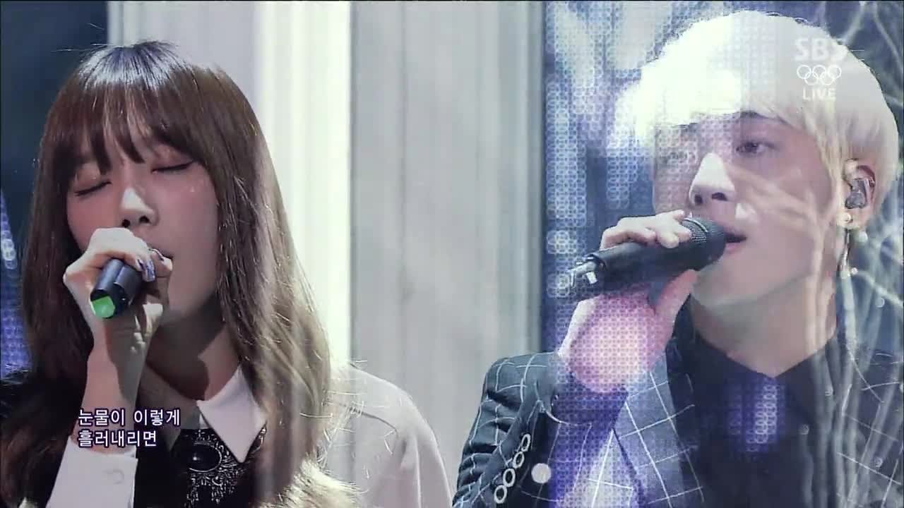 [S.M. THE BALLAD(태연&종현)] - 숨소리 @인기가요 Inkigayo 140223