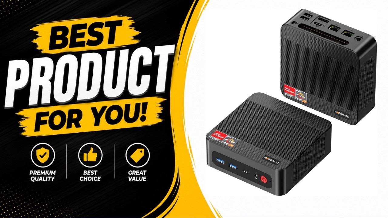 BOSGAME P3 Mini PC AMD Ryzen 7 7840HS | 16GB 5600 MT/s DDR5 RAM | 1TB PCIe 4.0 NVMe SSD