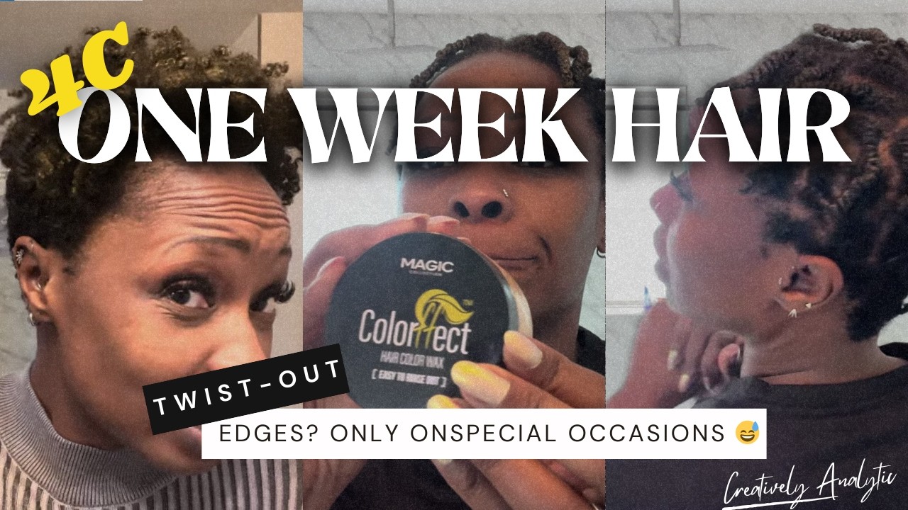 Tapered 4C Hair for a Week! Twist-Out + Gold Color Wax Results