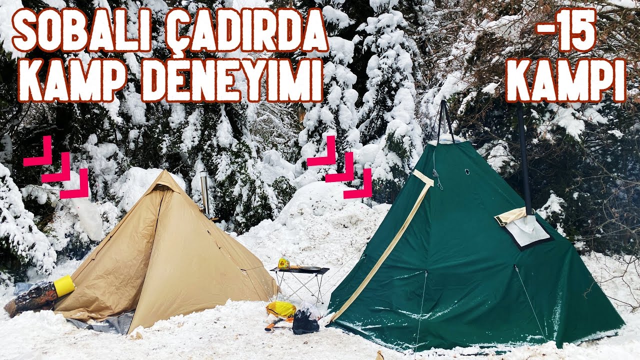 BUZ GİBİ HAVA SICACIK KAMP - SOBALI ÇADIRDA KIŞ KAMPI - Cold Winter Camping - Atv Off Road Snow 4x4