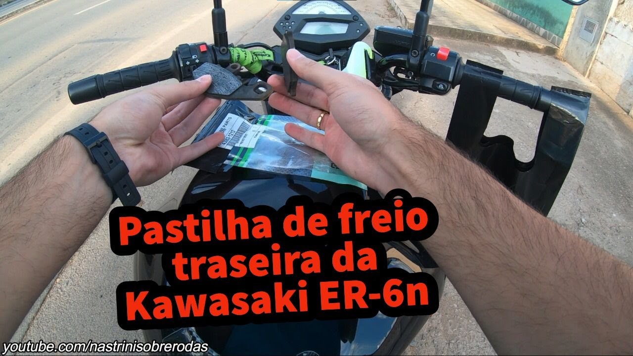 FALANDO SOBRE A PASTILHA DE FREIO TRASEIRA DA KAWASAKI ER-6n
