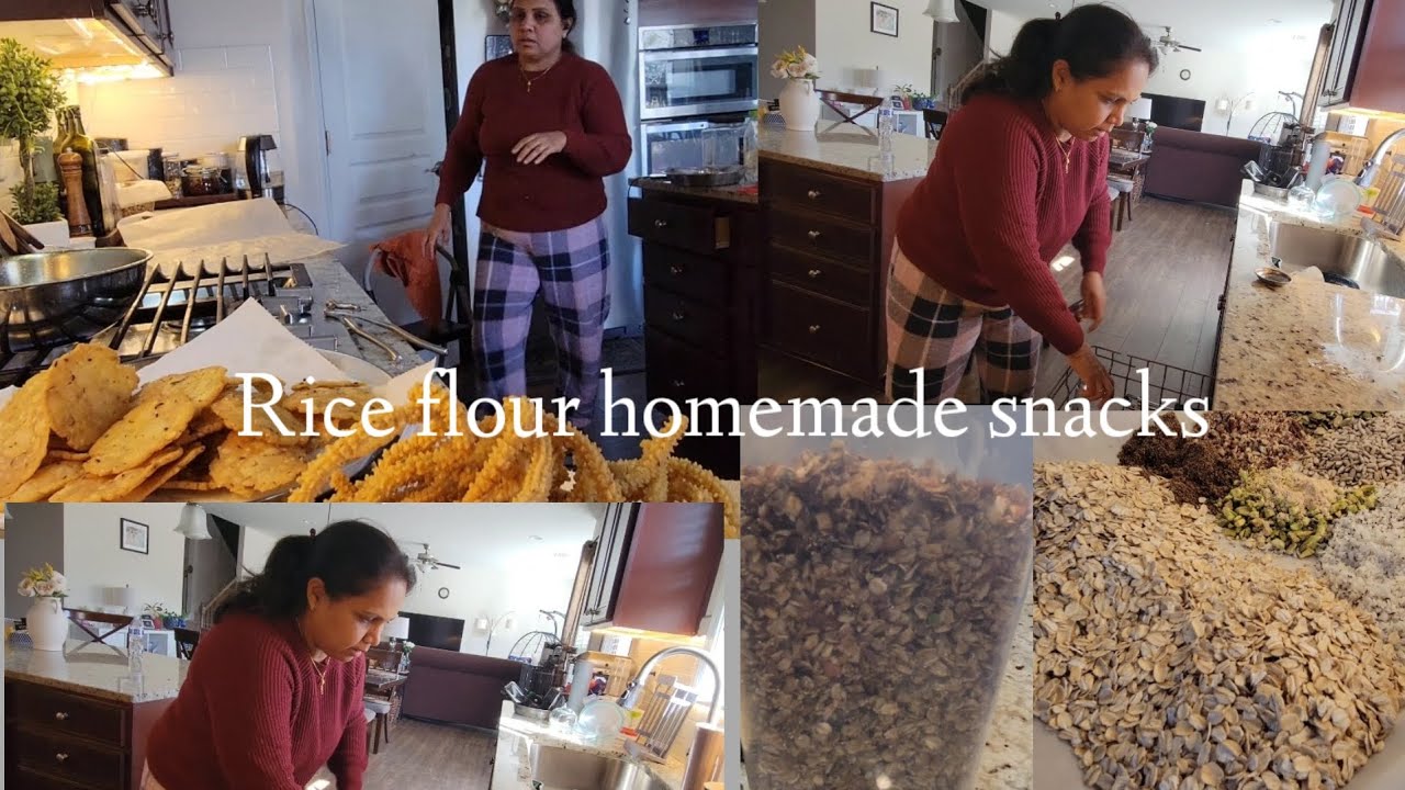 Home Alone day Routine| Homemade Rice flour snacks| easy healthy  granola 