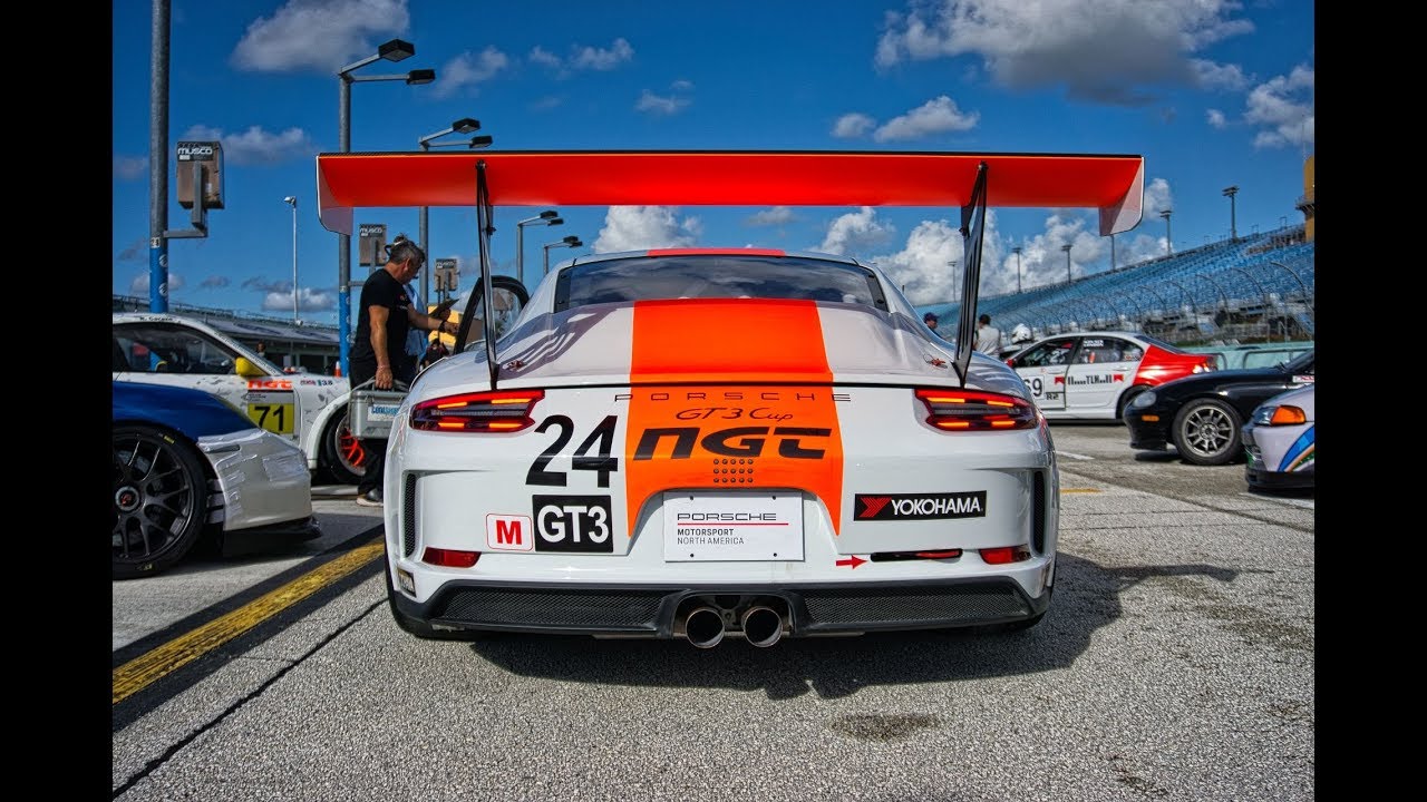 Hot Cars & Hot Girls & Hot Race Porsche Challenge FARA USA 2018 Loud Track Day at Homestead-Miami