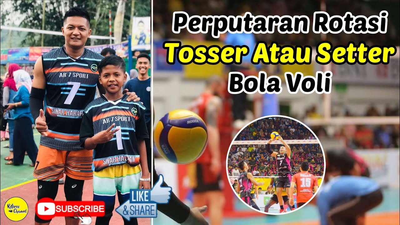 Perputaran rotasi tosser atau setter dalam pertandingan bola voli