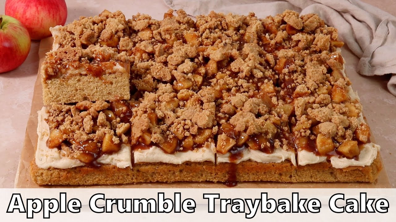Apple Crumble Traybake Cake Recipe