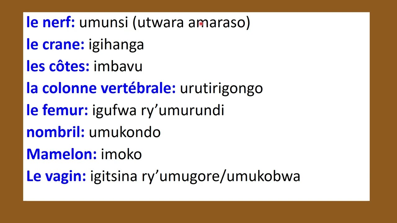 Kwiga Kuvuga Igifaransa 25 - Twige Kandi Tumenye Kuvuga Neza Ibice By'Umubiri W'Umuntu