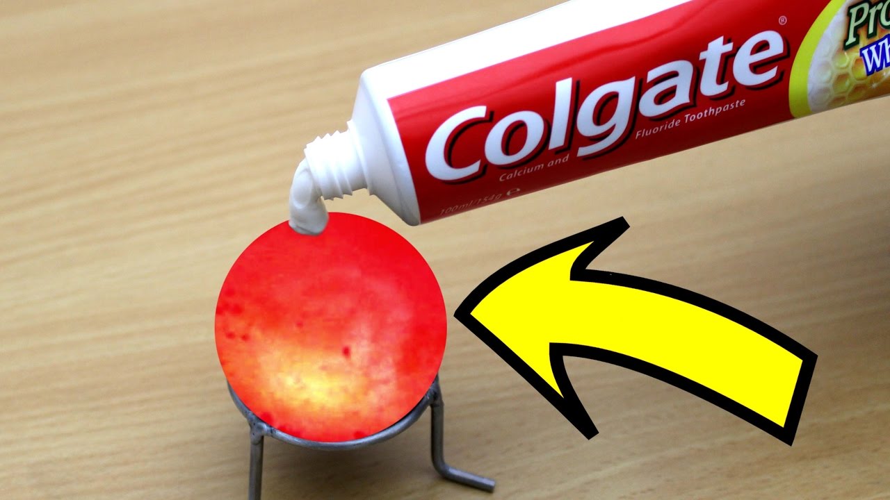 EXPERIMENT Glowing 1000 degree METAL BALL vs TOOTHPASTE