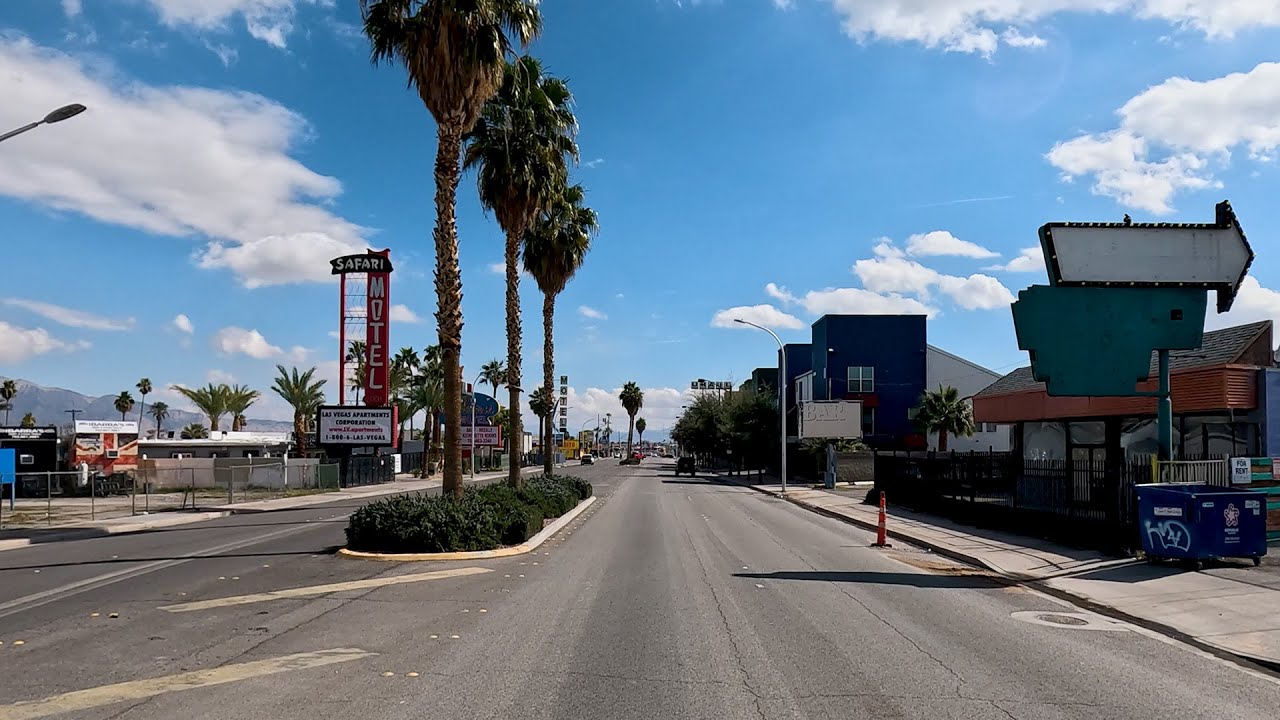 Driving Around Las Vegas Fremont Street East in 4k Video