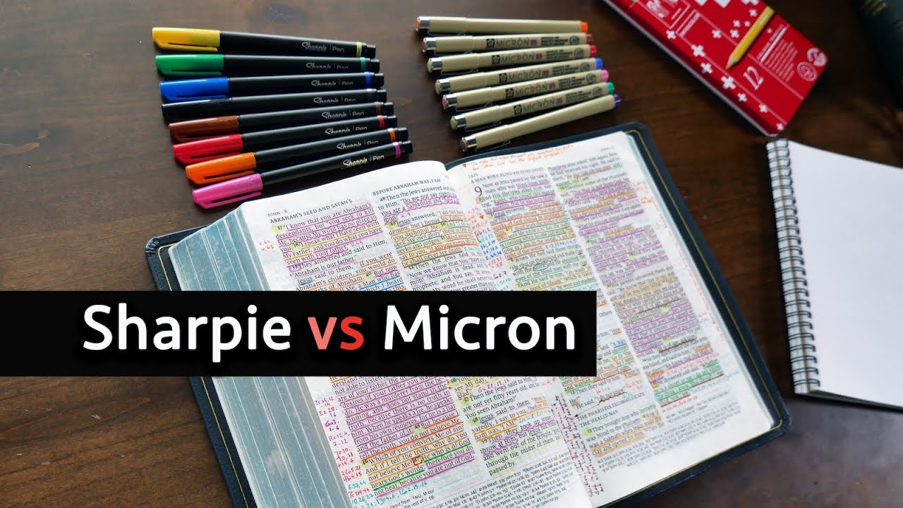 Sharpie Art Pen vs Micron 05 - Which is best for Bible marking?