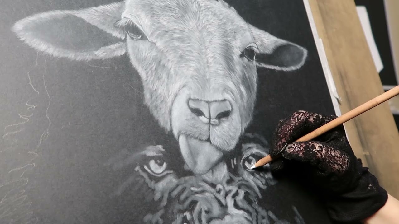 The Hunter- Adam Jensen Inspired charcoal drawing Full time lapse