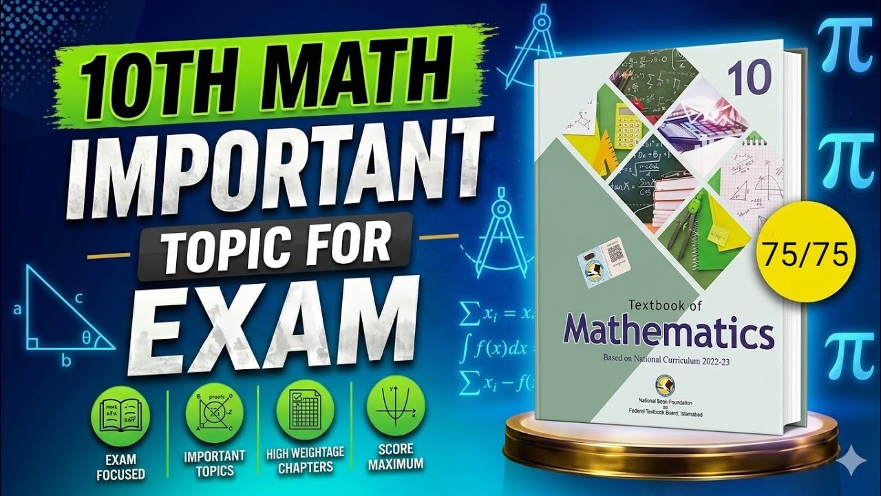 FBISE Class 10 Math Guess Paper 2026 🔥 | Most Important 20 Short & 15 Long Questions | 95% Paper 😱