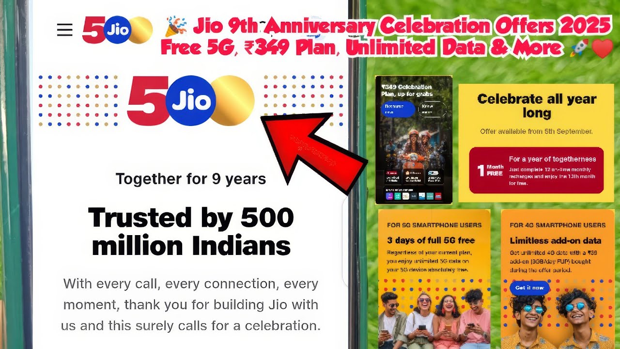 🎉 𝗝𝗶𝗼 𝟵𝘁𝗵 𝗔𝗻𝗻𝗶𝘃𝗲𝗿𝘀𝗮𝗿𝘆 𝗖𝗲𝗹𝗲𝗯𝗿𝗮𝘁𝗶𝗼𝗻 𝗢𝗳𝗳𝗲𝗿𝘀 𝟮𝟬𝟮𝟱 | 𝗙𝗿𝗲𝗲 𝟱𝗚, ₹𝟯𝟰𝟵 𝗣𝗹𝗮𝗻, 𝗨𝗻𝗹𝗶𝗺𝗶𝘁𝗲𝗱 𝗗𝗮𝘁𝗮 & 𝗠𝗼𝗿𝗲 🚀&hearts;️