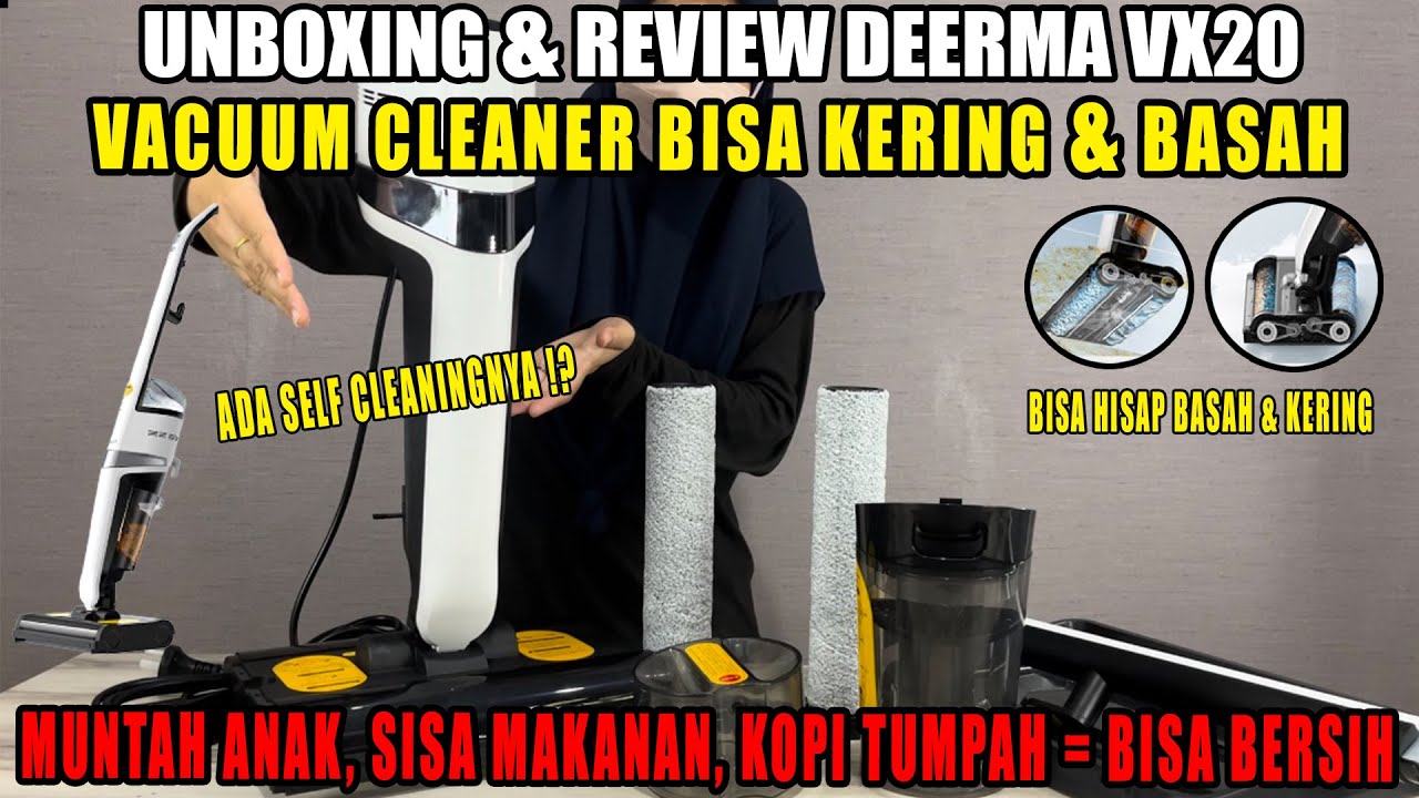 REVIEW DEERMA VX20 VACUUM CLEANER WET AND DRY - BISA HISAP KOTORAN KERING DAN BASAH !!! 😍😍