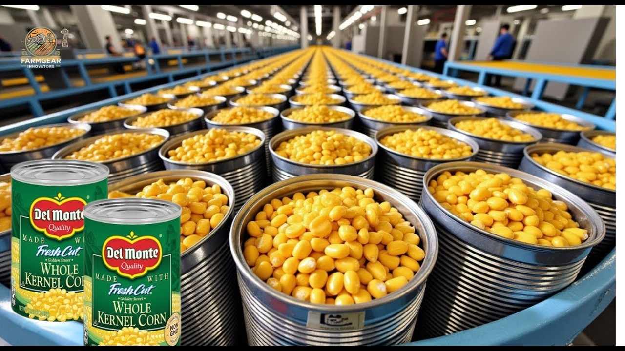 How to Make is Canned Sweet Corn Produced in a Factory | Farming Documentary