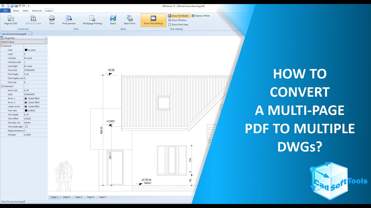 How to convert a multi-page PDF file to multiple DWG files?