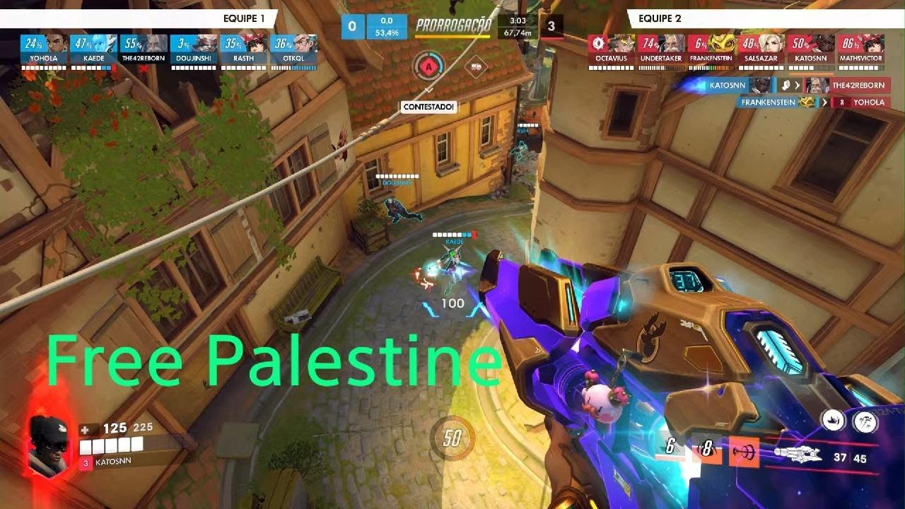 Destruindo três otarios com a bandeira de ***** no OW #freepalestine ❤️❤️❤️