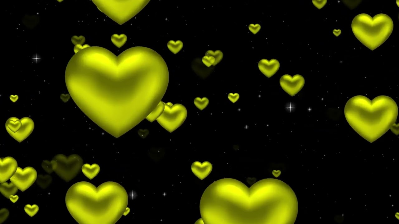 Golden Love Heart Particles Background Video(10-Hour No Sound)💛Heart Background Loop,Heart Wallpaper