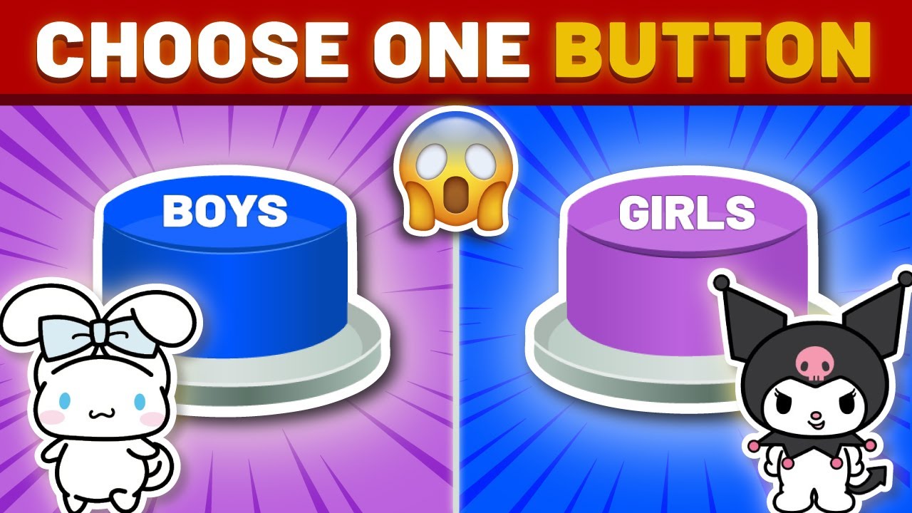 Choose One Button Boy or Girl Edition - sanrio quiz | hello kitty, kuromi, cinnamoroll