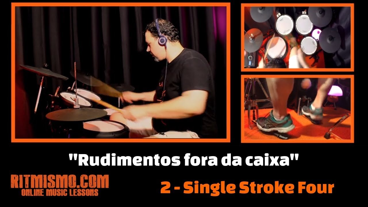 Rudimentos Fora da Caixa - 2 - Single Stroke Four (rulo de 4 toques)