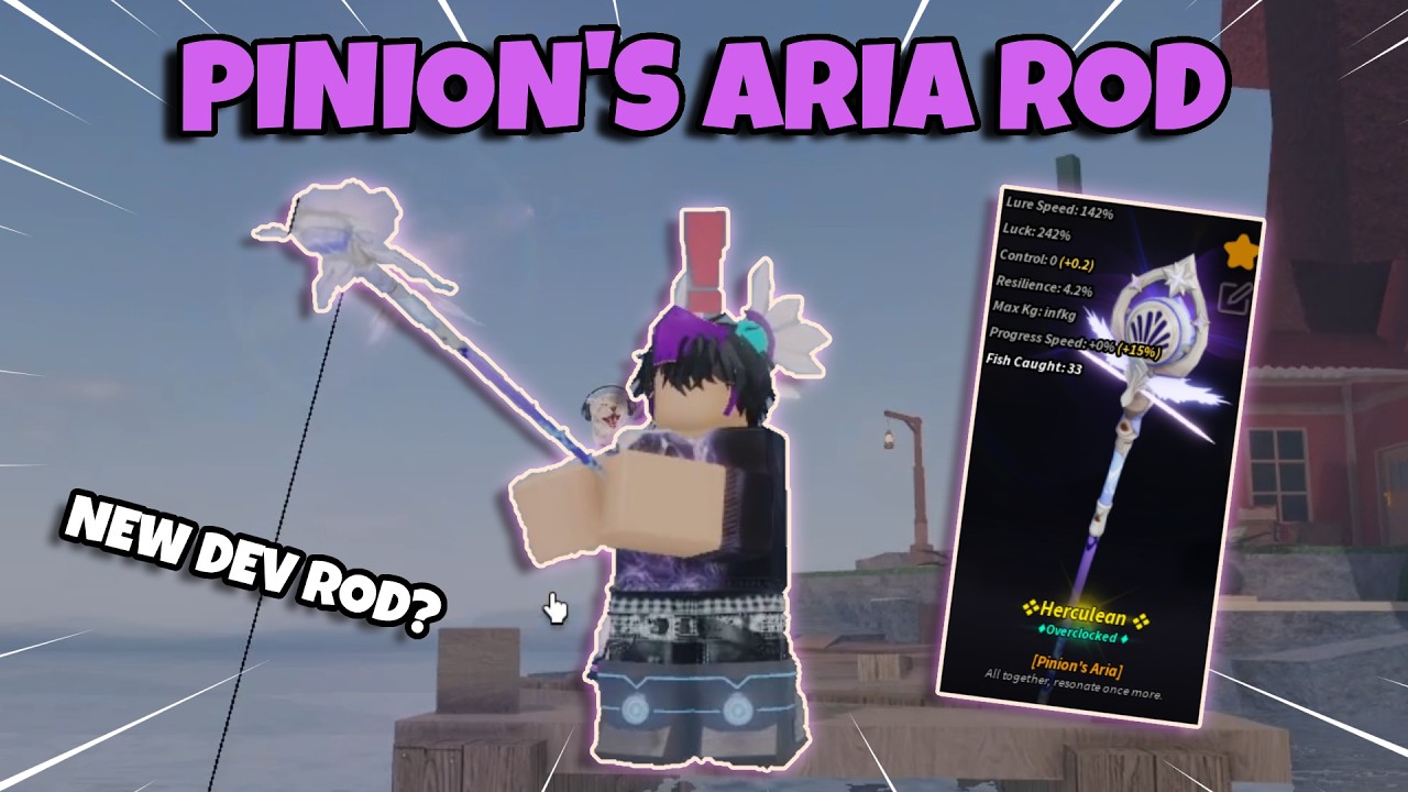 Obtaining The PINION'S ARIA ROD In Roblox Fisch! (Star Rails Rod!?!)