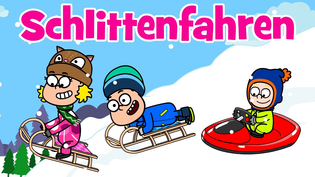♪♪ Kinderlied Winter Familie &ndash; Schlittenfahren | Hurra Kinderlieder | Winterlied