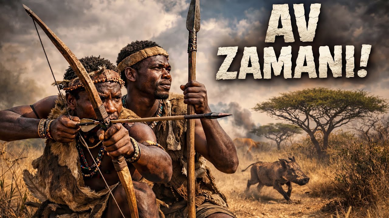 HADZA KABİLESİ İLE 1 G&Uuml;N BOYUNCA AVLANMAK ! -  YAŞAMAK İ&Ccedil;İN &Ccedil;İĞ BAĞIRSAK YİYORLAR - BELGESEL