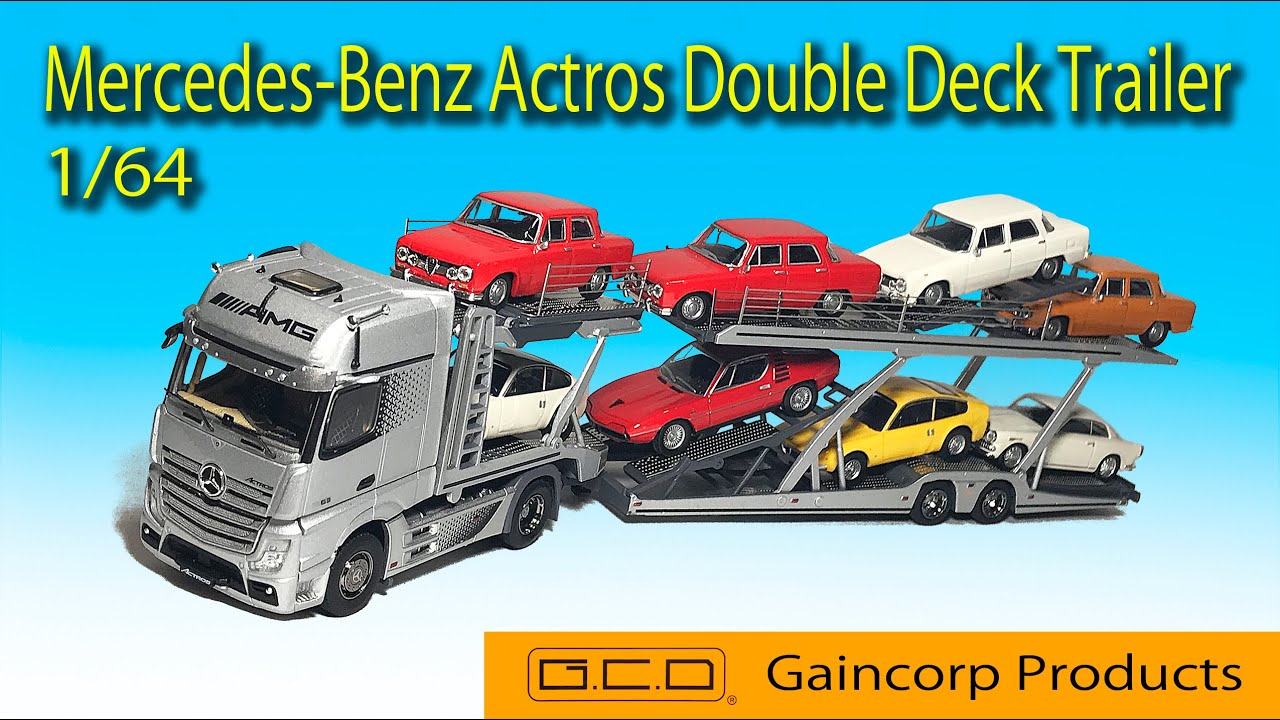 G.C.D 401  1/64 Mercedes Benz Actros Double Deck Trailer  MK miniature car remodeling Studio