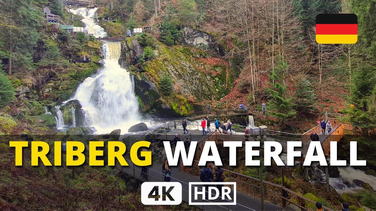 🤯 TRIBERG WATERFALL Walking Tour in Black Forest 4k HDR (Triberger Weihnachtszaubers & FIRE SHOW) 👏🏼