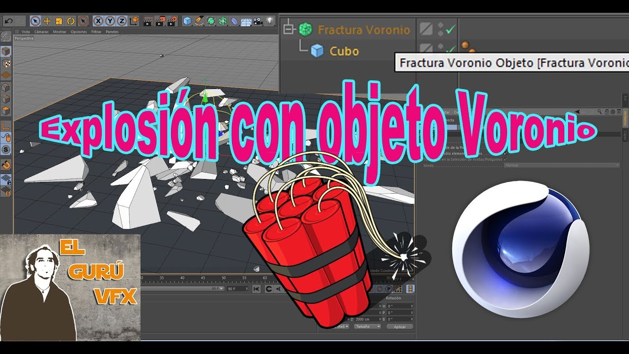 Cinema 4d Tutoriales Explosión  con Obj Voronio