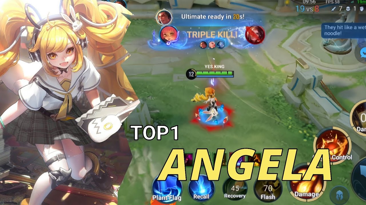 HOK | RANK 1 Angela Mid Lane | Play 60 FPS🤯