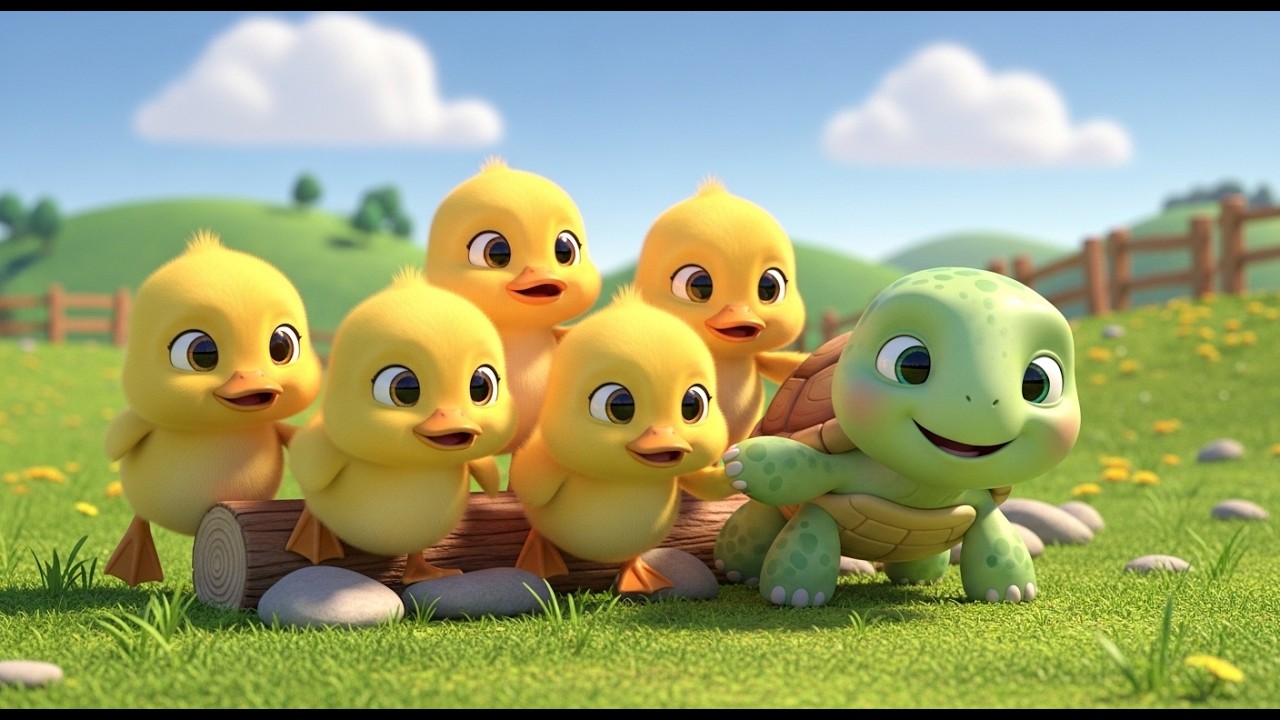 Five Little Ducks – Big Challenge with Turtle!