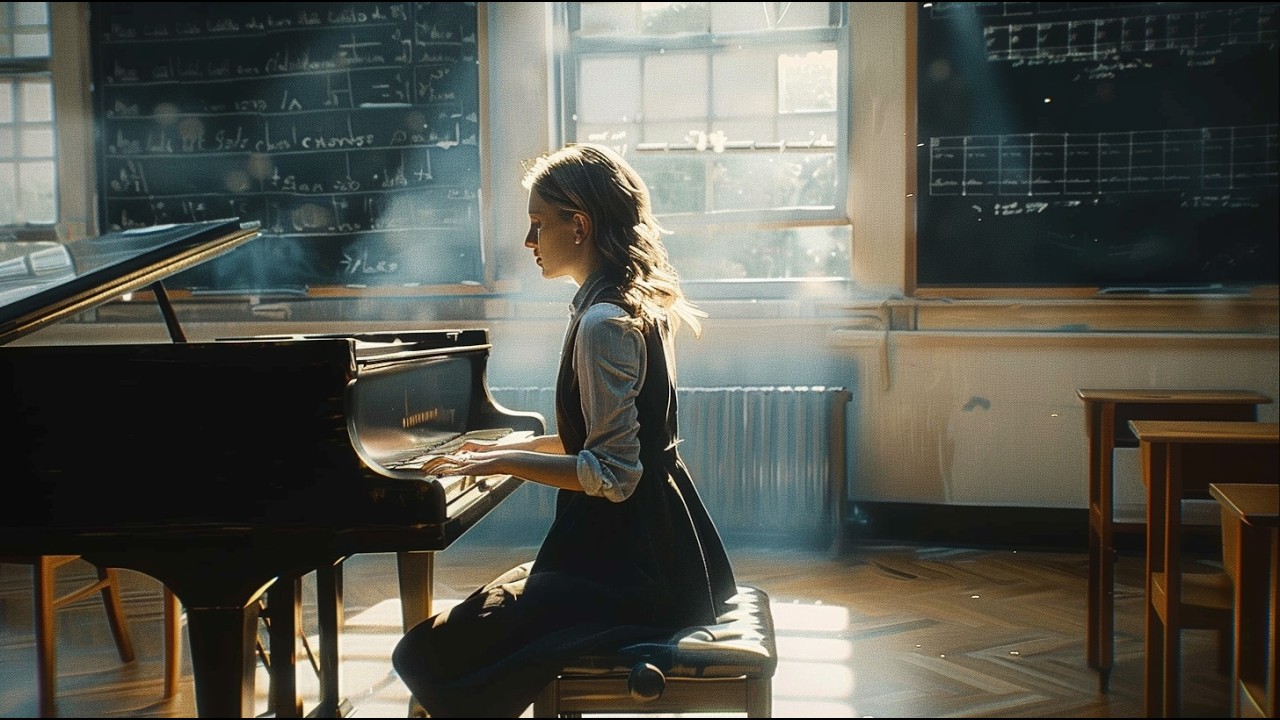 고요한 교실 속, 바흐와 함께 🎹📖 | Bach in a Quiet Classroom | Deep Focus Cinematic Scene.