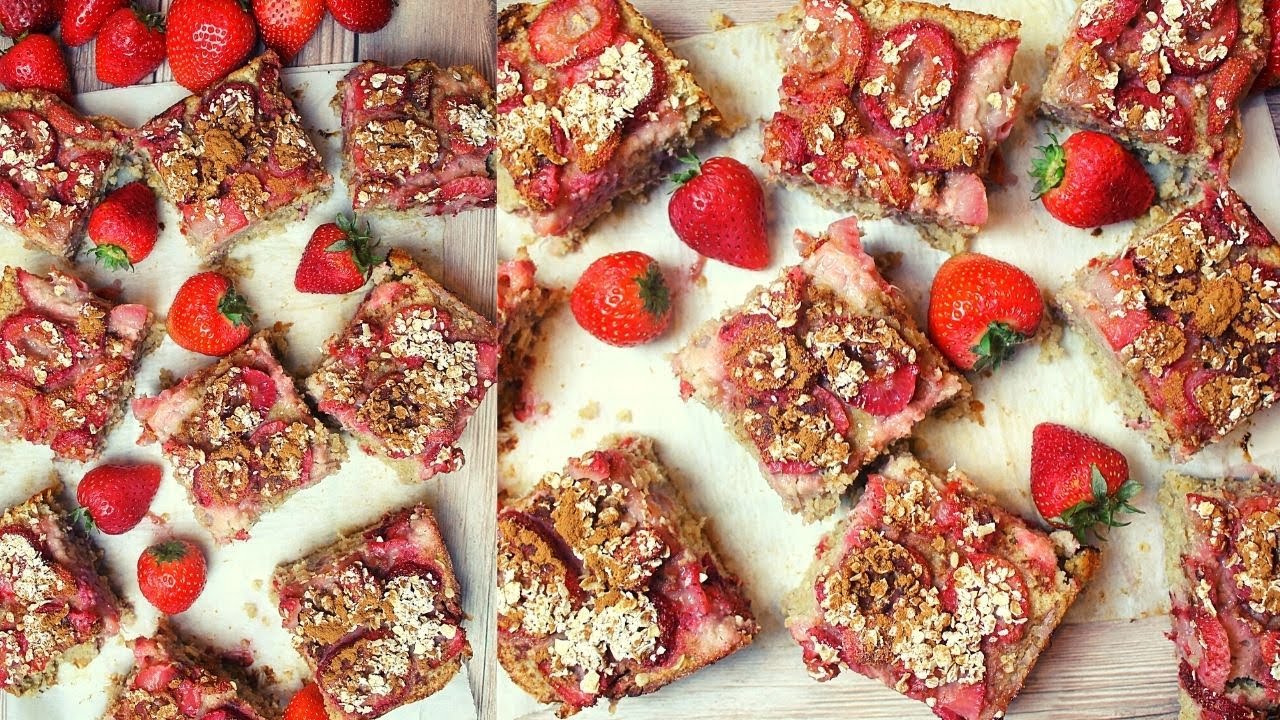 Super Healthy Strawberry Oatmeal Breakfast Bars