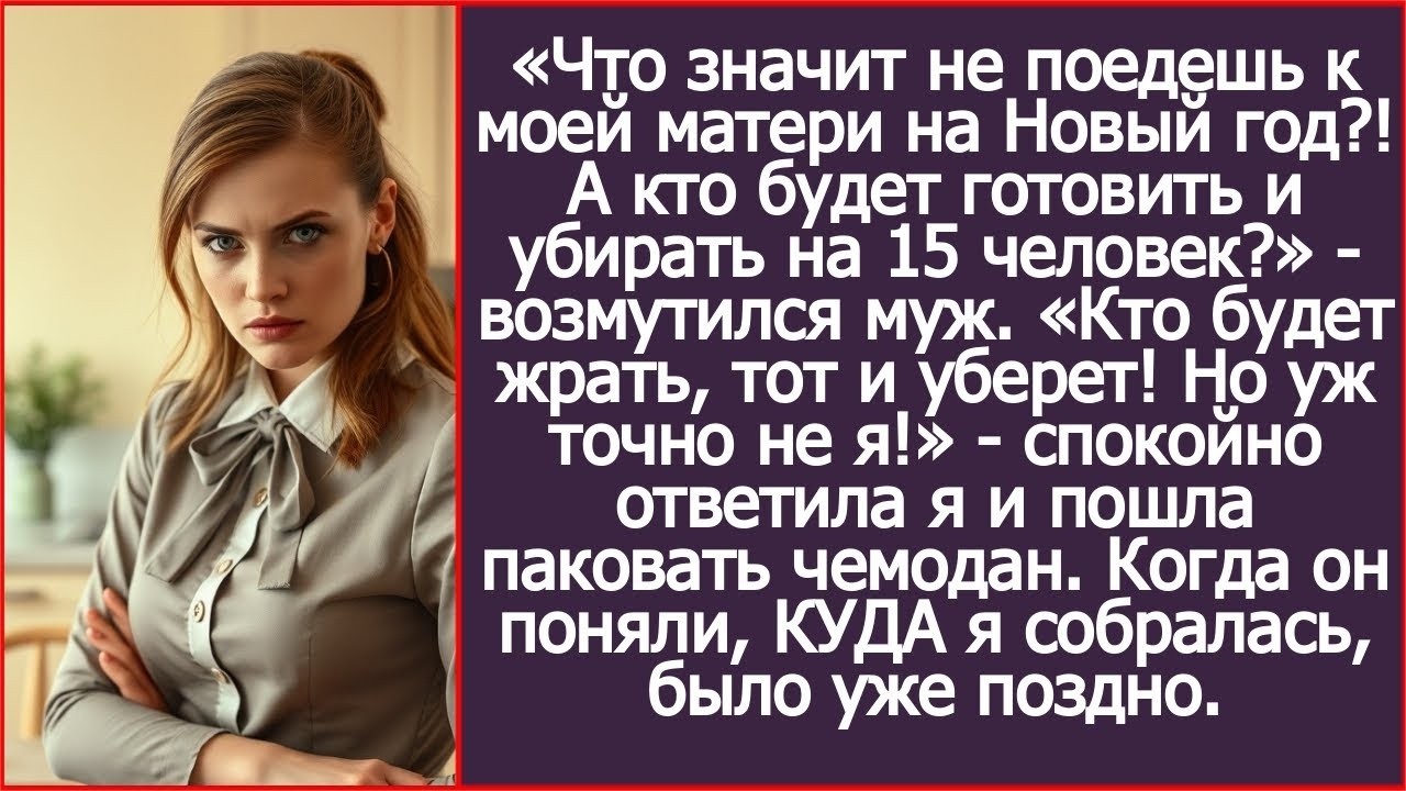 «Что значит не поедешь к моей матери на Новый год_! А кто будет готовить и убирать на 15 человек.