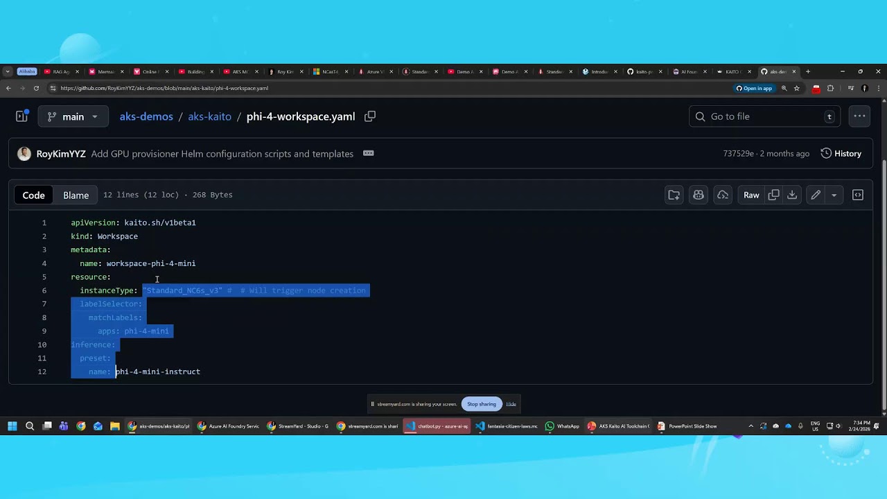 Demo AI Stack: Agent Framework + Streamlit + Azure Kubernetes KAITO LLMs & RAG