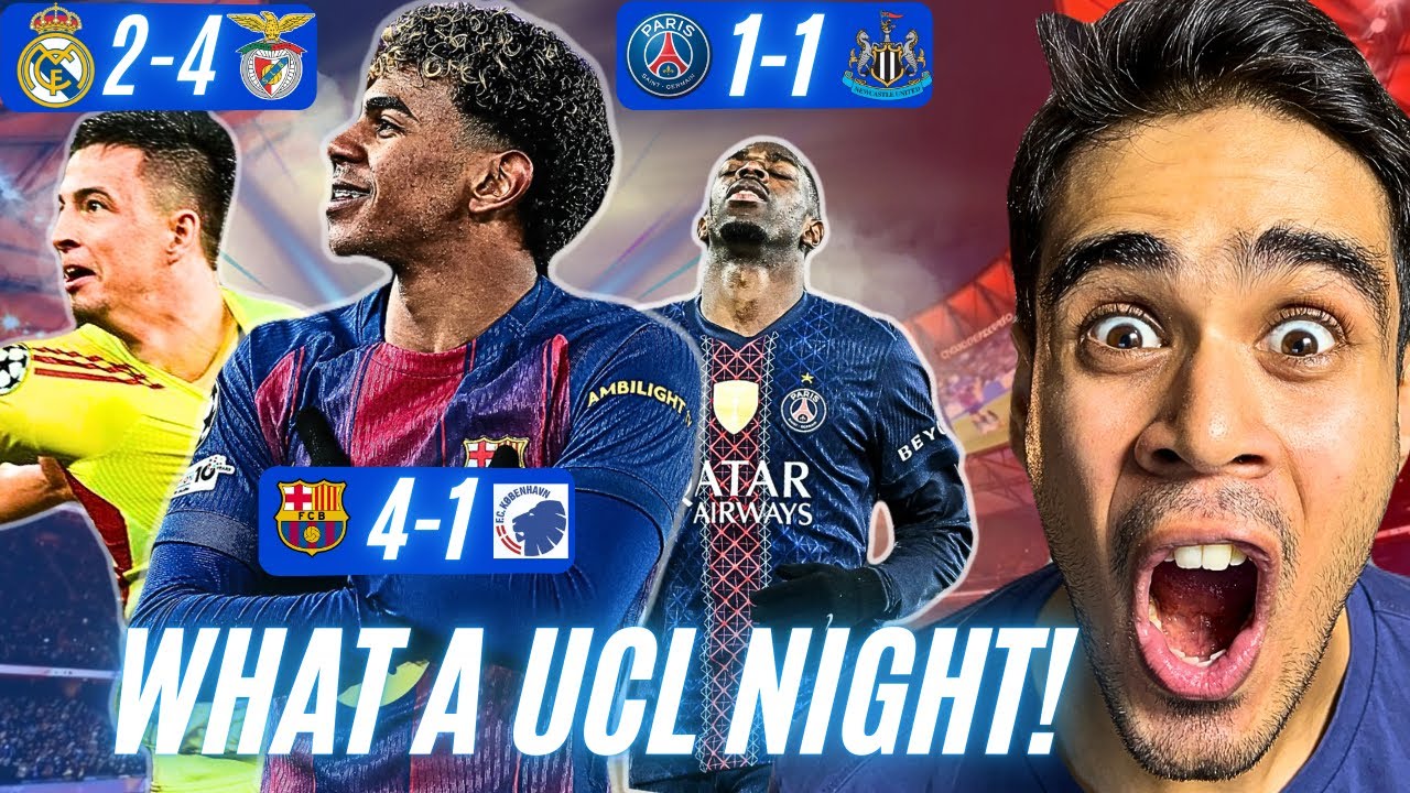 UCL Madness! Real Madrid crash out of top 8. Barca crazy second half comeback. PSG 1-1 Newcastle.