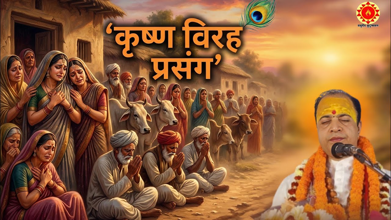 श्री कृष्ण का ब्रज विरह: ऐसा प्रसंग जो हर भक्त का दिल छू ले ! 💔🕉️ #premdootrajeevthakur #radheradhe 
