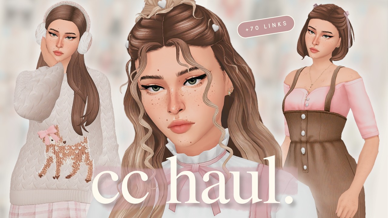 sims 4 CC haul 🧺 maxis match finds | +70 custom content con links
