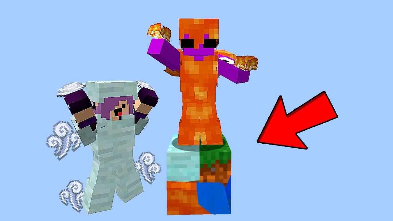 SOBREVIVENDO em apenas um BLOCO ELEMENTAL no MINECRAFT!!!