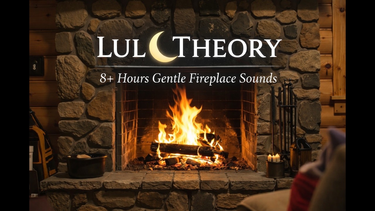 8 Hours Cozy Fireplace Sounds for Sleep | Crackling Fire Ambience | Lull Theory