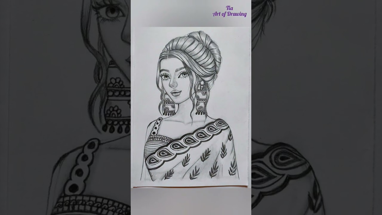 Girl drawing ll Traditional Drawing 
