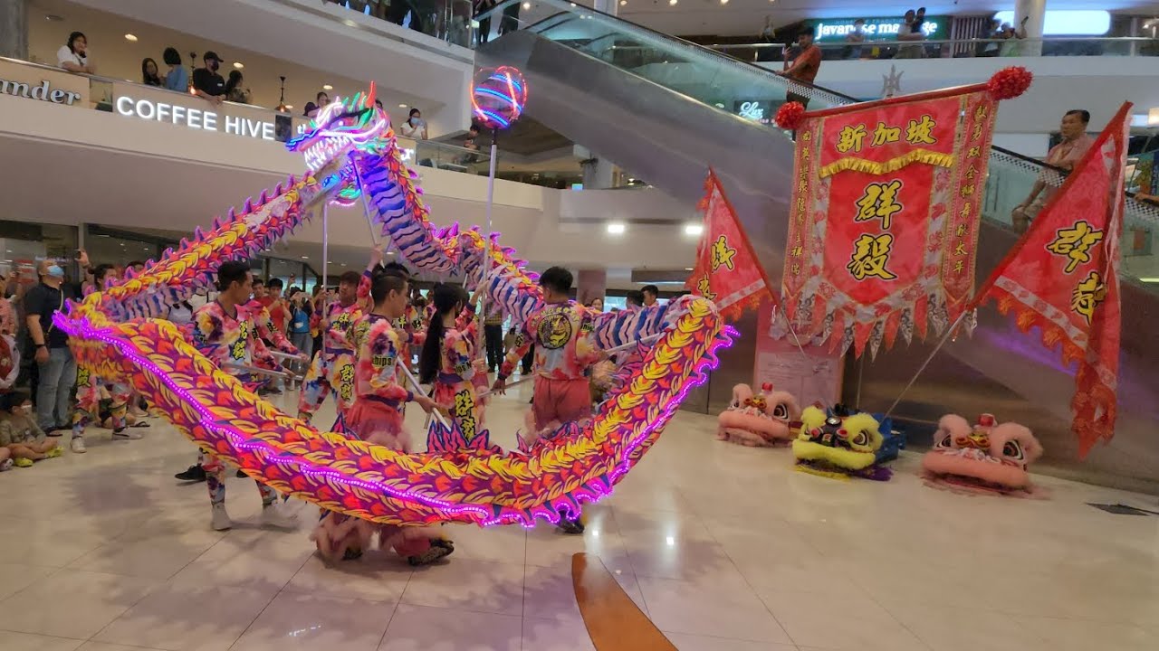 新加坡群毅體育會 Singapore Qun Yi LED Dragon & Lion High Poles Performances at Thomson Plaza on 5/2/23