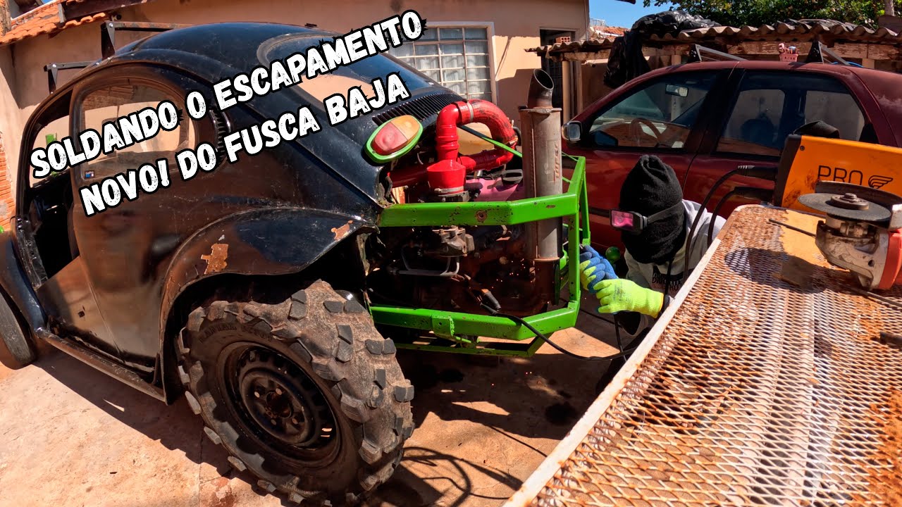 Soldando o Novo Escapamento no Fusca Baja!