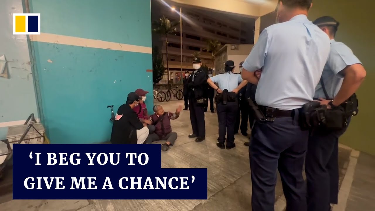 Video of 90-year-old Hong Kong hawker pleading with officers after her cart was seized goes viral