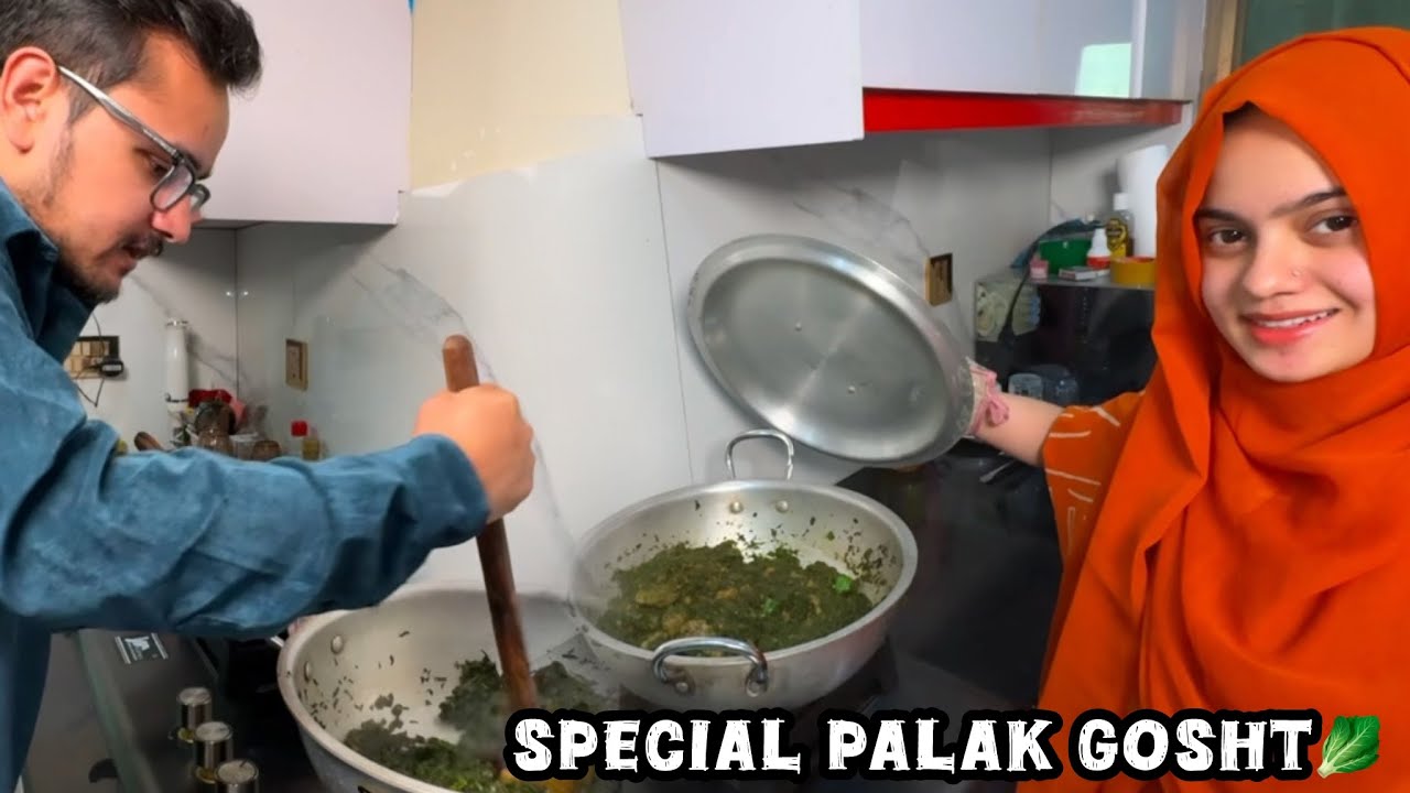 Thand ka special powerfull palak gosht🥬with desi ghee and butter😍full recipe