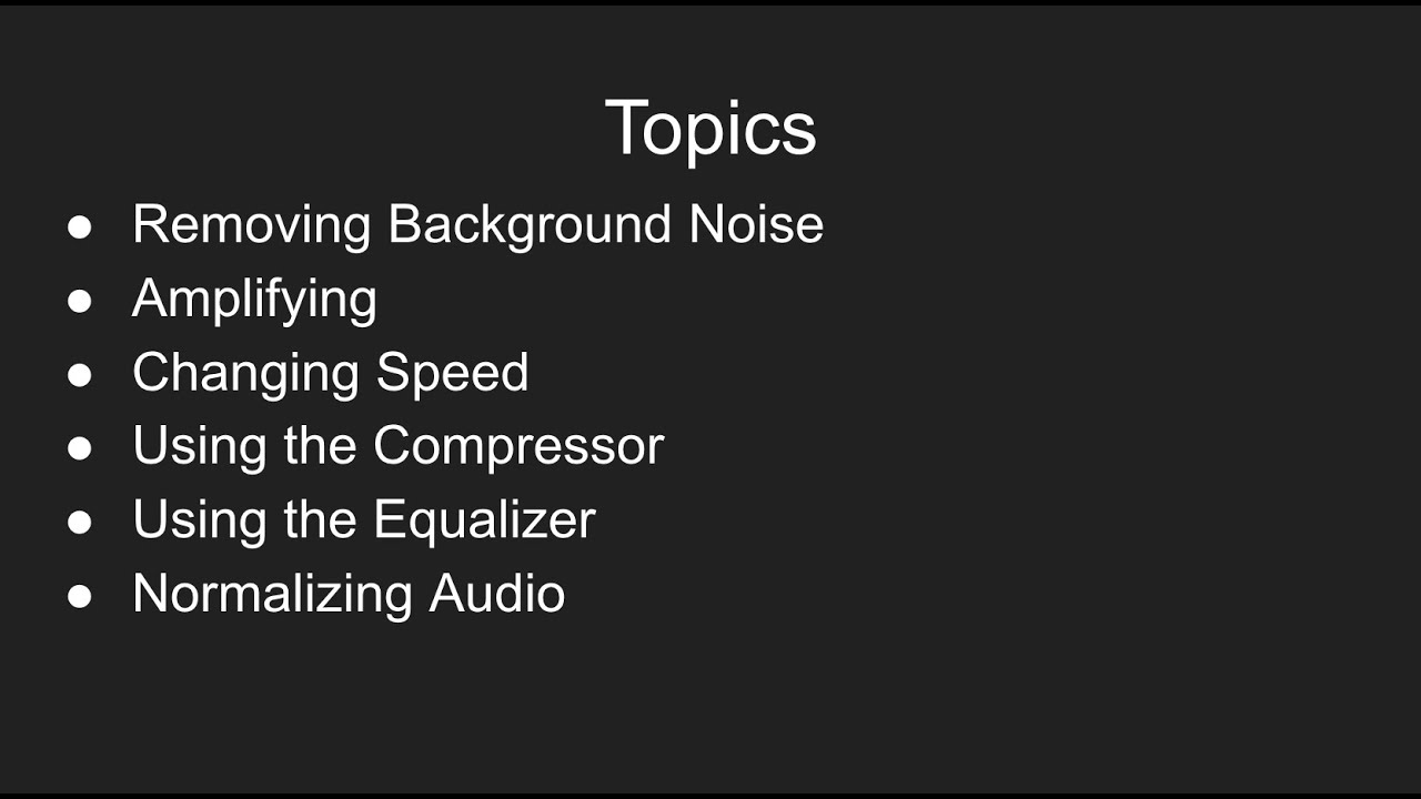 Improving Sound Quality in Audacity