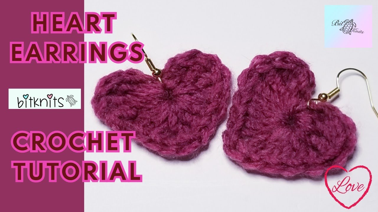 Quick Crochet Heart Earrings!