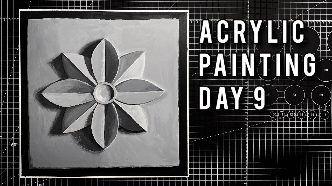 “Plaster Rosette” | Acrylic painting | Day 9